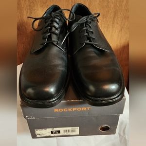 Rockport Mens APM20311 Black Leather Lace up Oxford Casual Shoes Size 11 1/2